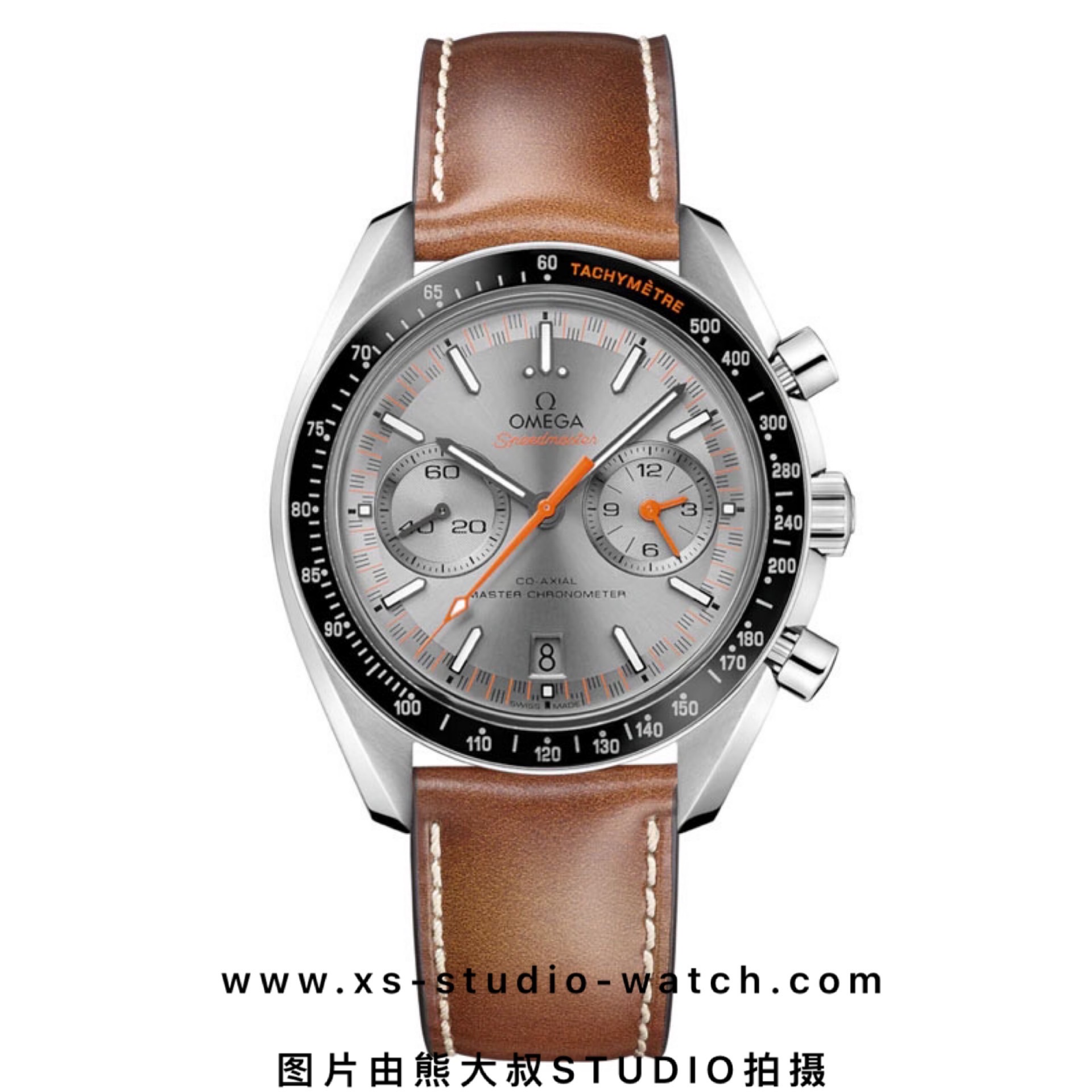欧米茄 OMEGA SPEEDMASTER 赛车系列计时表 灰盘橙针皮带