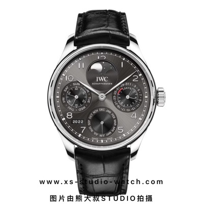 万国 IWC 葡萄牙系列万年历 白钢黑盘 IW503301