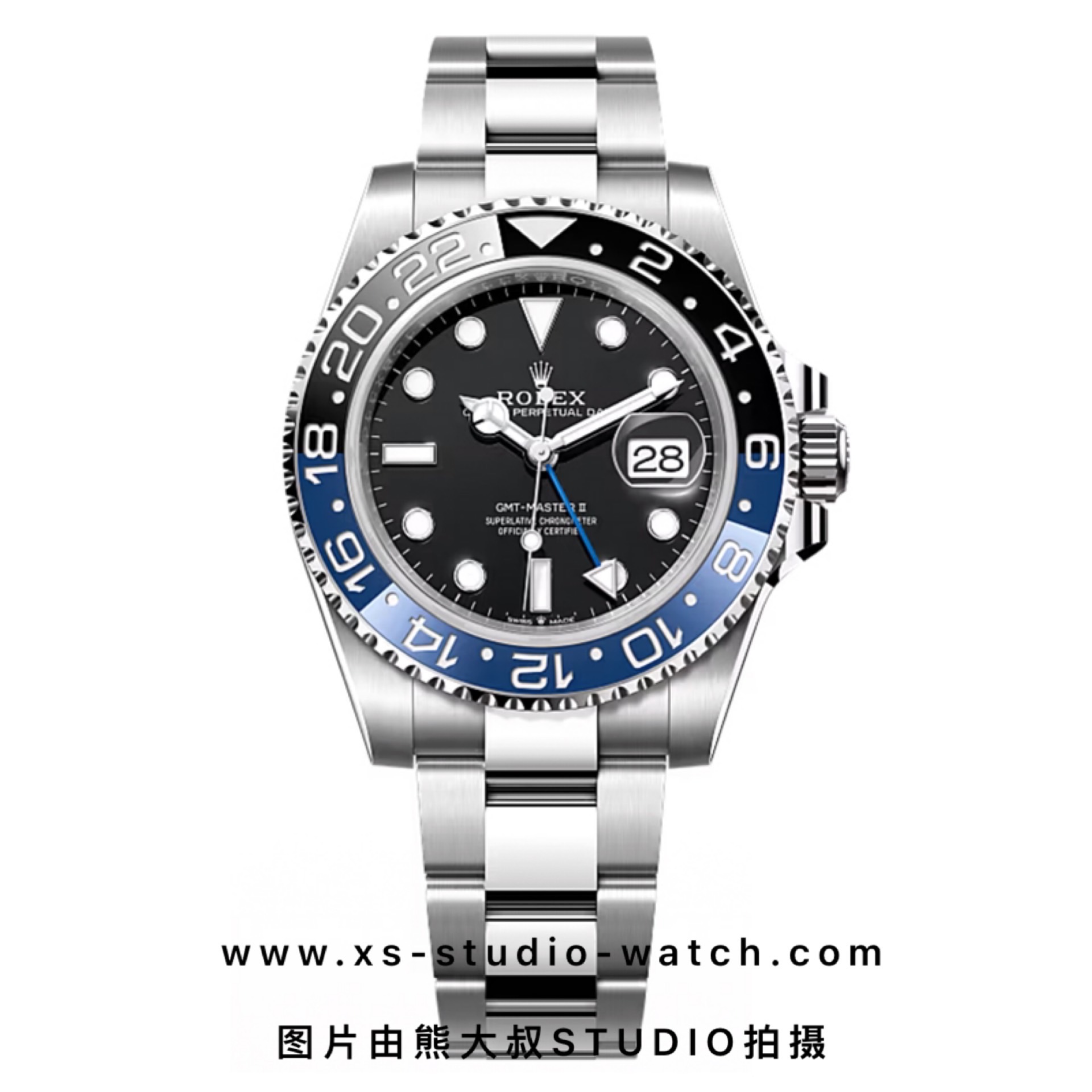 劳力士 Rolex 格林尼治型II 蓝黑圈Batman 三株链板带 126710BLNR