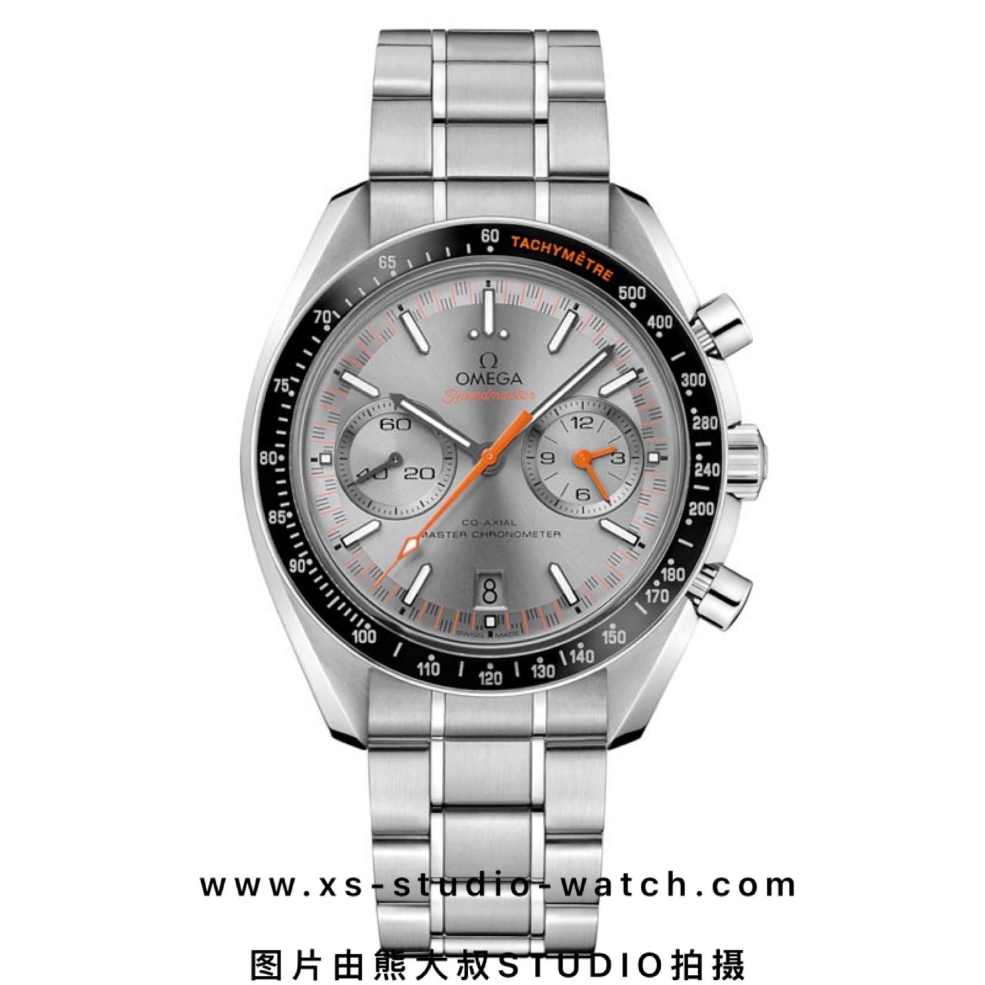 欧米茄 OMEGA SPEEDMASTER 赛车系列计时表 灰盘橙针钢带