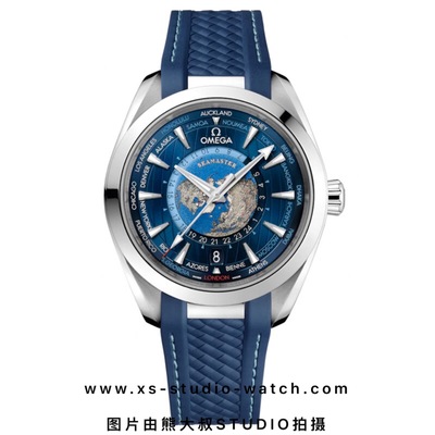 欧米茄 OMEGA SEAMASTER AQUA TERRA 世界时地球盘 蓝盘胶带