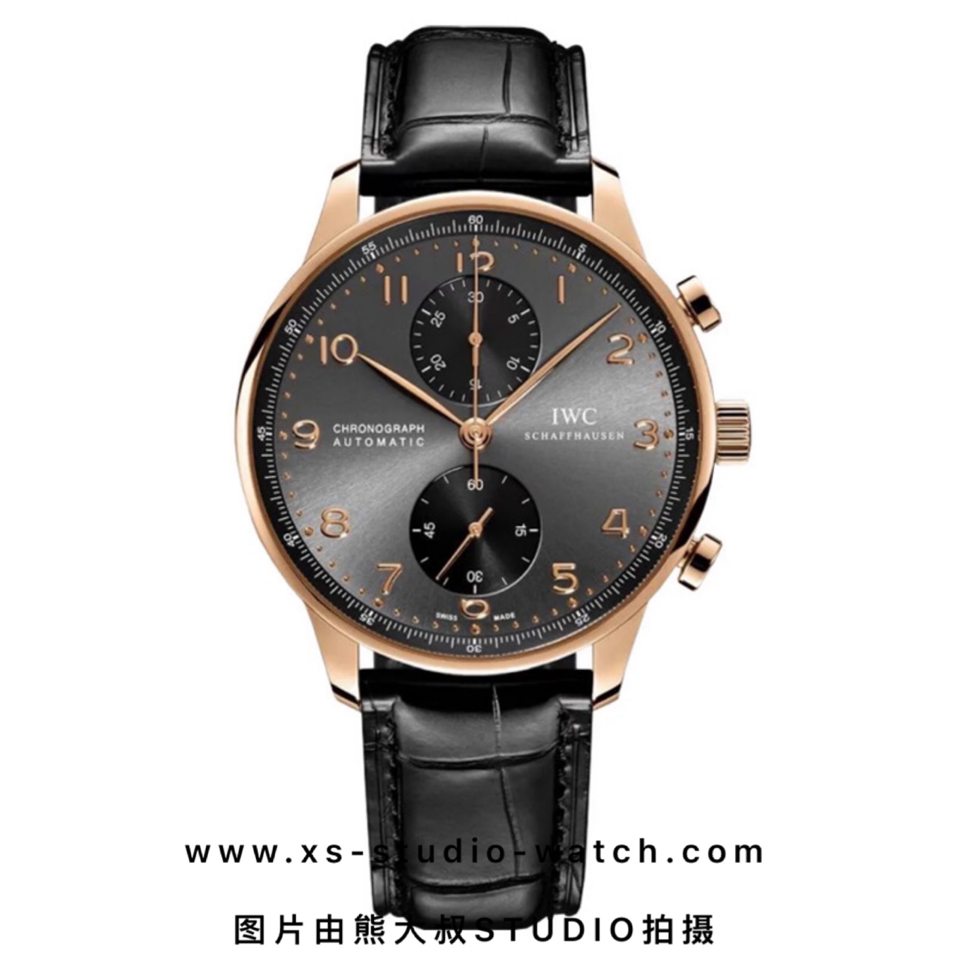 万国 IWC 葡萄牙系列计时款 玫瑰金深空灰盘 IW371482