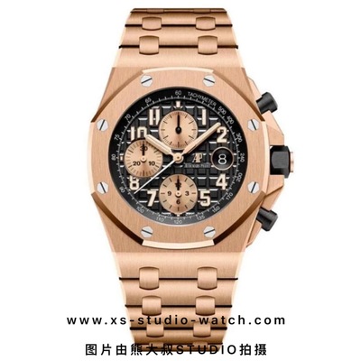 爱彼 皇家橡树离岸型计时腕表 AP26470OR.OO.1000OR.03 玫瑰金眼睛 钢带