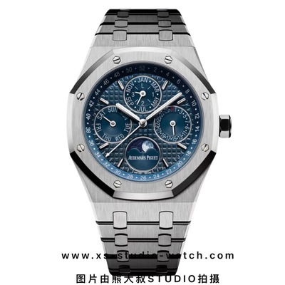 爱彼 皇家橡树万年历腕表 AP26574ST.OO.1220ST.02 全钢蓝盘