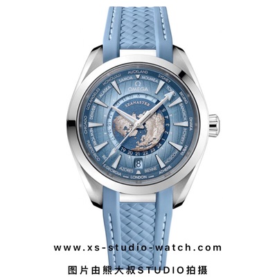 欧米茄 OMEGA SEAMASTER AQUA TERRA 世界时地球盘 75周年天空蓝胶带