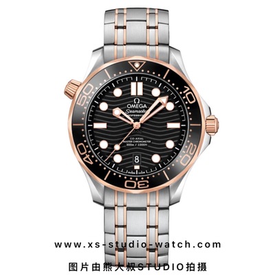 欧米茄 OMEGA SEAMASTER DIVER 海马300M系列潜水表 黑盘玫瑰金间金钢带