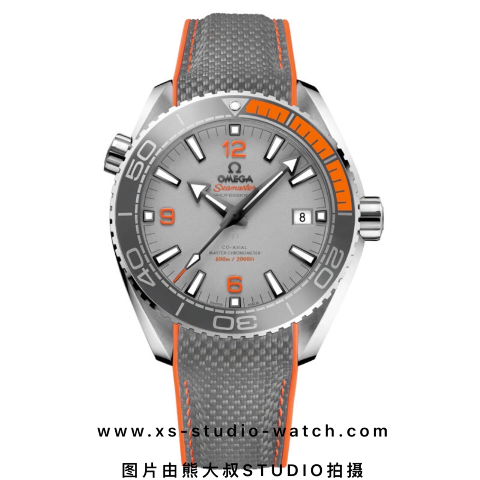 欧米茄 OMEGA SEAMASTER PLANET OCEAN 海马600M系列潜水表 钛金属灰盘1/4橙