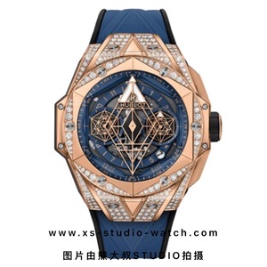 宇舶 刺青系列二代 玫瑰金满钻蓝盘 Sang Bleu II 418.OX.5108.RX.MXM20 腕表