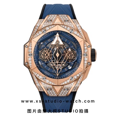 宇舶 刺青系列二代 玫瑰金满钻蓝盘 Sang Bleu II 418.OX.5108.RX.MXM20 腕表