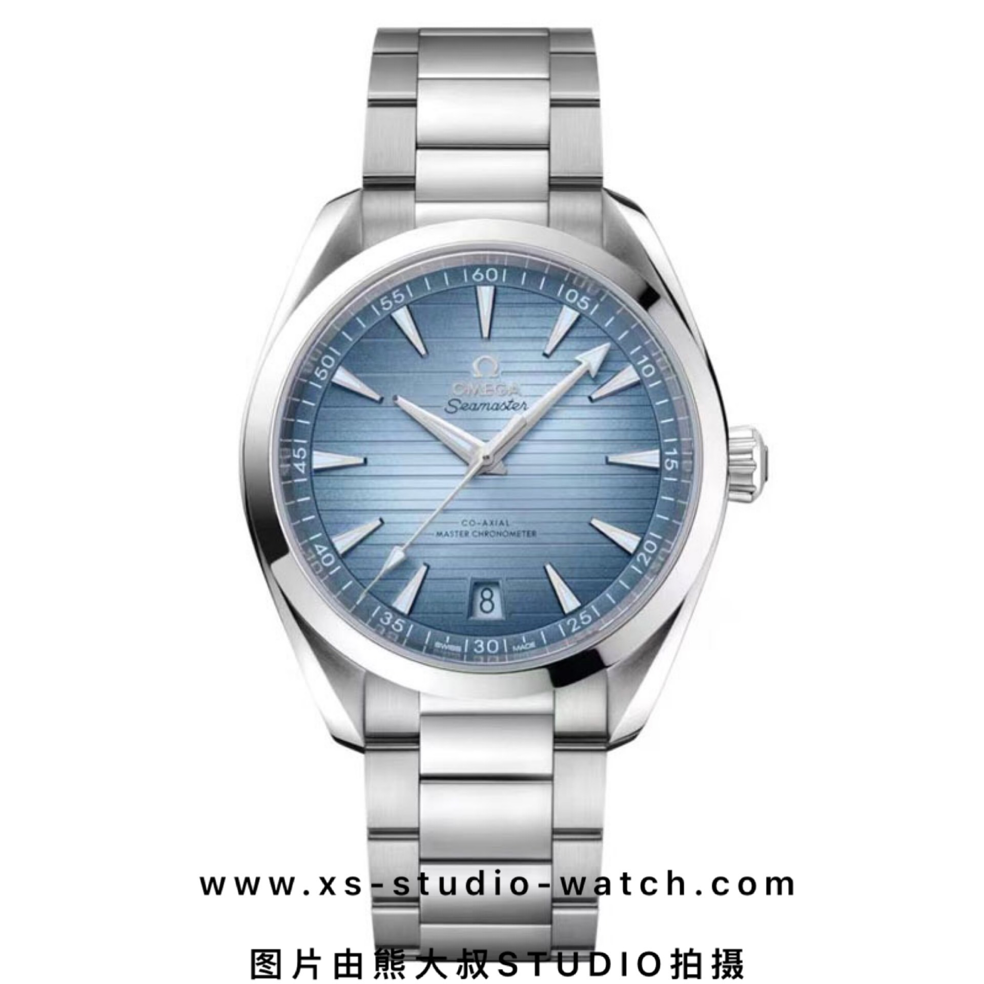 欧米茄 OMEGA SEAMASTER 海马150M系列潜水表 天空之蓝柚木面 钢带