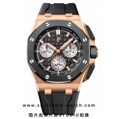 爱彼 皇家橡树离岸型计时腕表 AP26420SO.OO.A002CA.01 玫瑰金黑圈