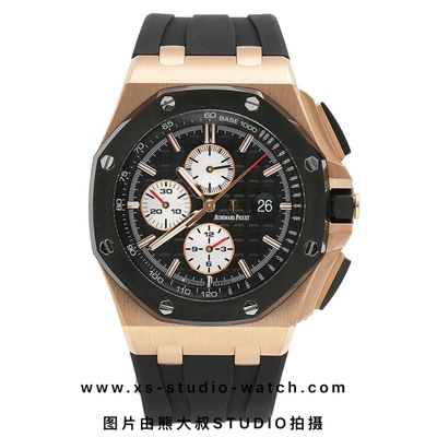爱彼 皇家橡树离岸型计时腕表 AP26401RO.OO.A002CA.01 玫瑰金经典白盘计时