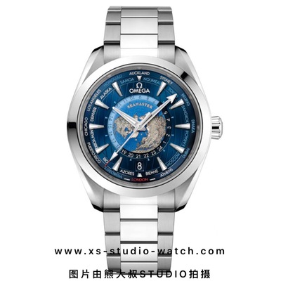 欧米茄 OMEGA SEAMASTER AQUA TERRA 世界时地球盘 蓝盘钢带